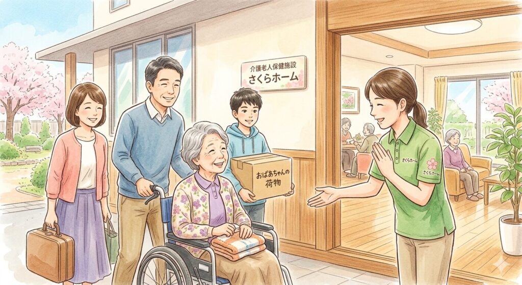 施設入所のイラスト