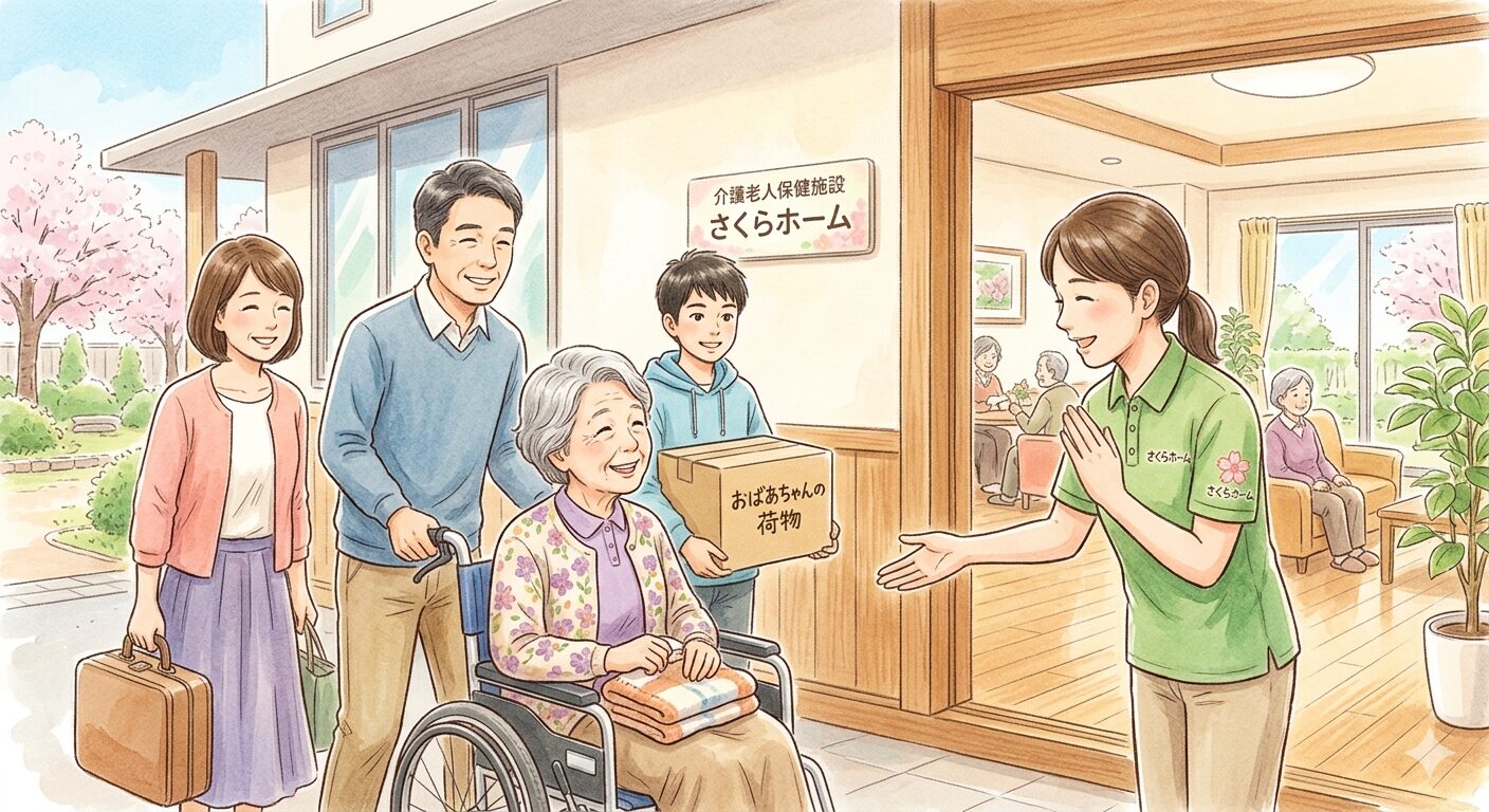 施設入所のイラスト