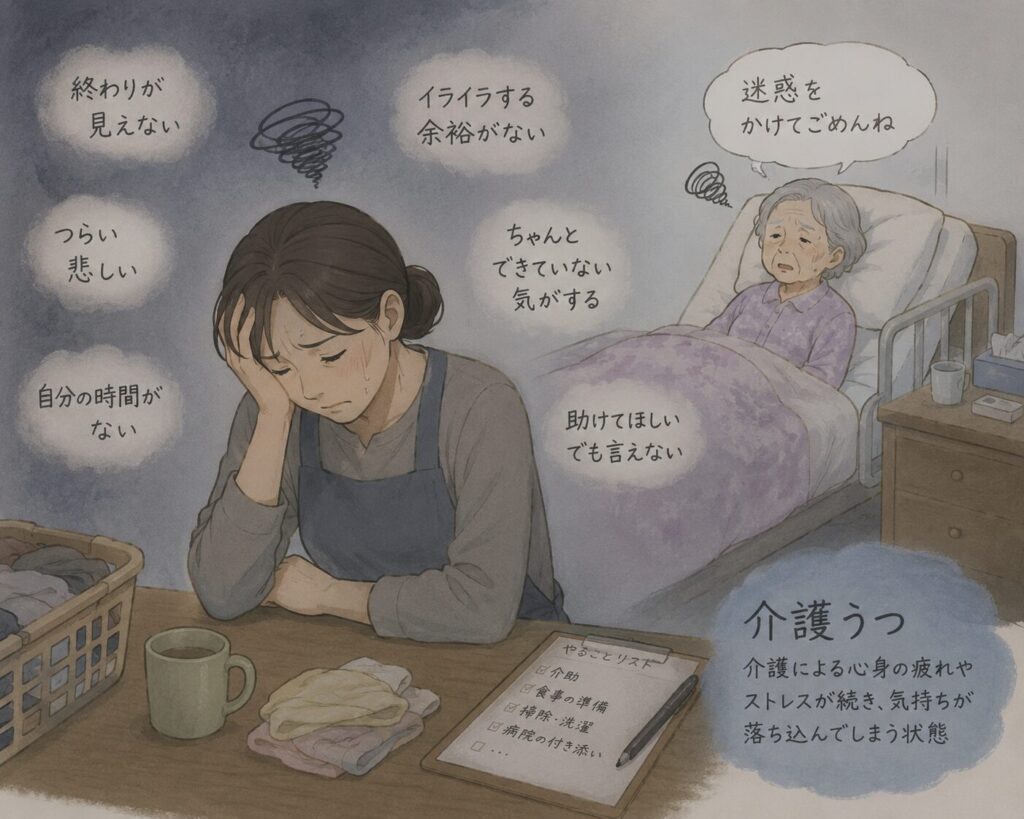 介護鬱のイラスト