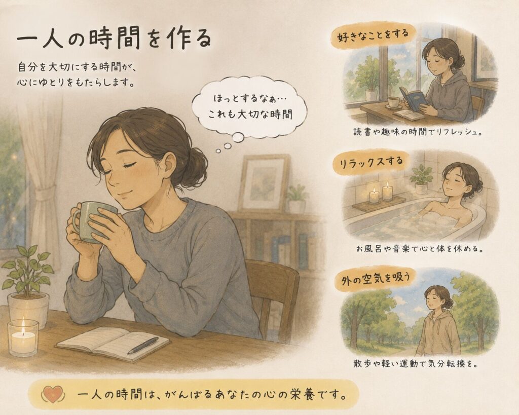 一人の時間を作ってほしいというイラスト