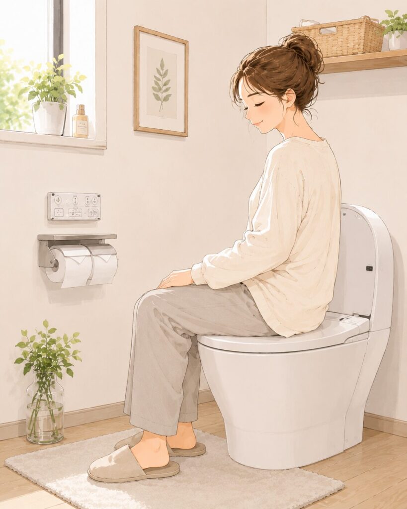 トイレに行きたい時に行けるイラスト