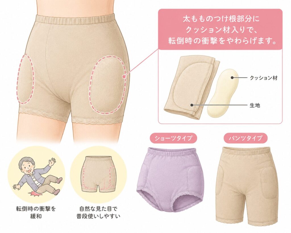 クッション性のある下着