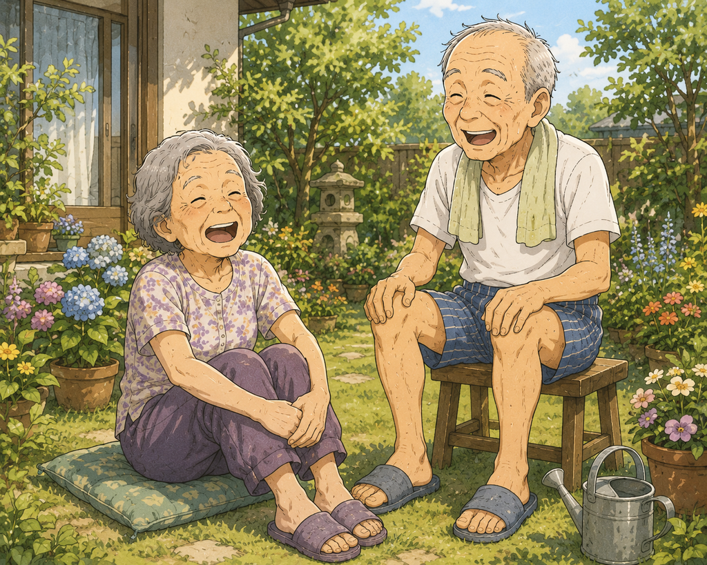 我が家のじーちゃん、ばーちゃんのイラスト